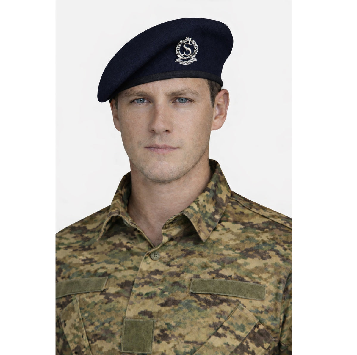 REGALIA Blue Security Beret Cap with S Badge, EACH