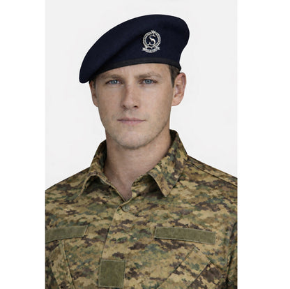 REGALIA Blue Security Beret Cap with S Badge, EACH