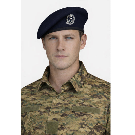 REGALIA Blue Security Beret Cap with S Badge, EACH