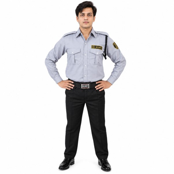 Security Guard Uniform APC Shirt Black Pant Front View
